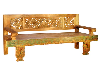 Big Carving Gren Bench